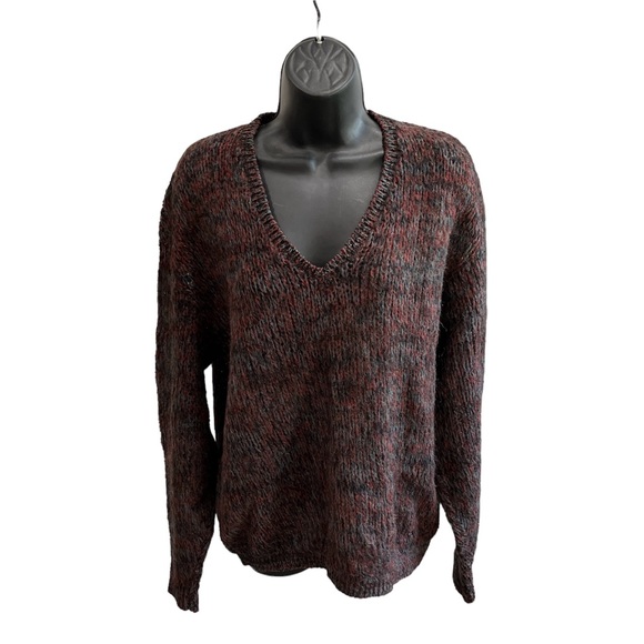 Vintage Mohair Shetland Wool Knit Sweater Womens Large V Neck Sarby Sportswear - Picture 1 of 9